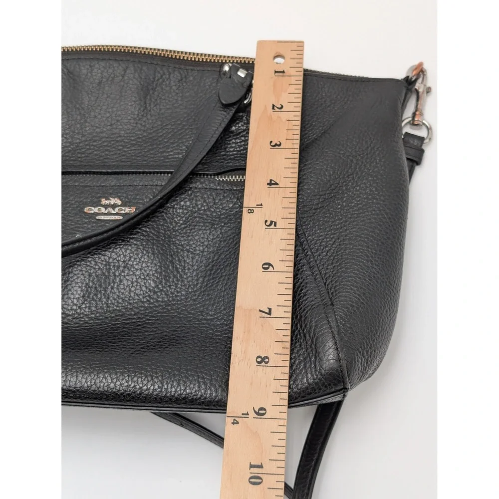 Coach‎ Satchel Womens Medium Black Kelsey Pebbled Leather Crossbody Handbag